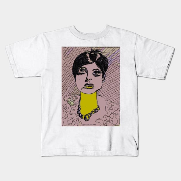 Mod  Glam Girl Portrait Kids T-Shirt by Kater